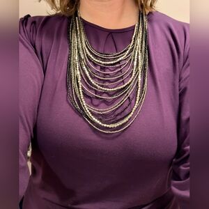 Hand Crafted Black and Silver Beaded Necklace